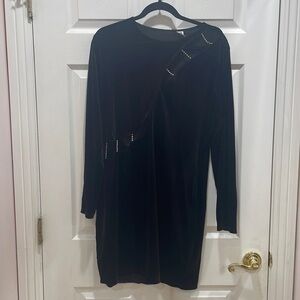 Brand New H&M, black velvet, long sleeve dress